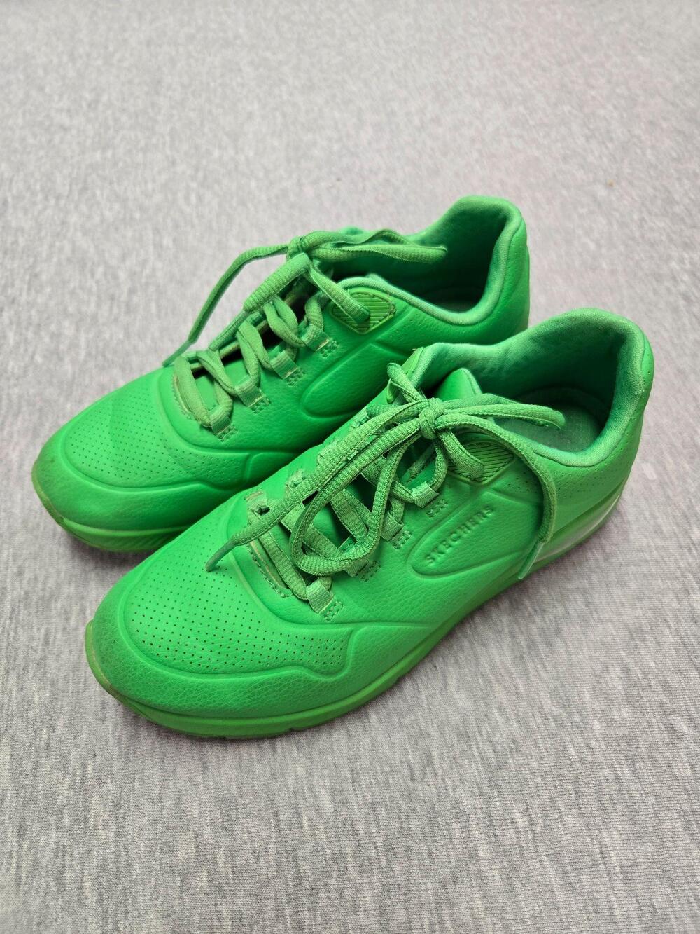 Skechers UNO Night Shades Shoes Womens Size 6.5 Lime Green Walking SN 155634 Gym